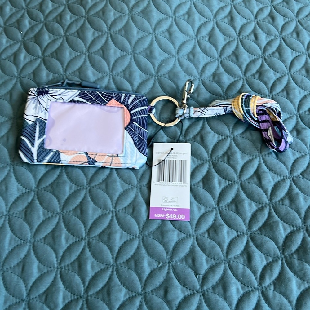 Vera Bradley lighten up zip Id & lanyard